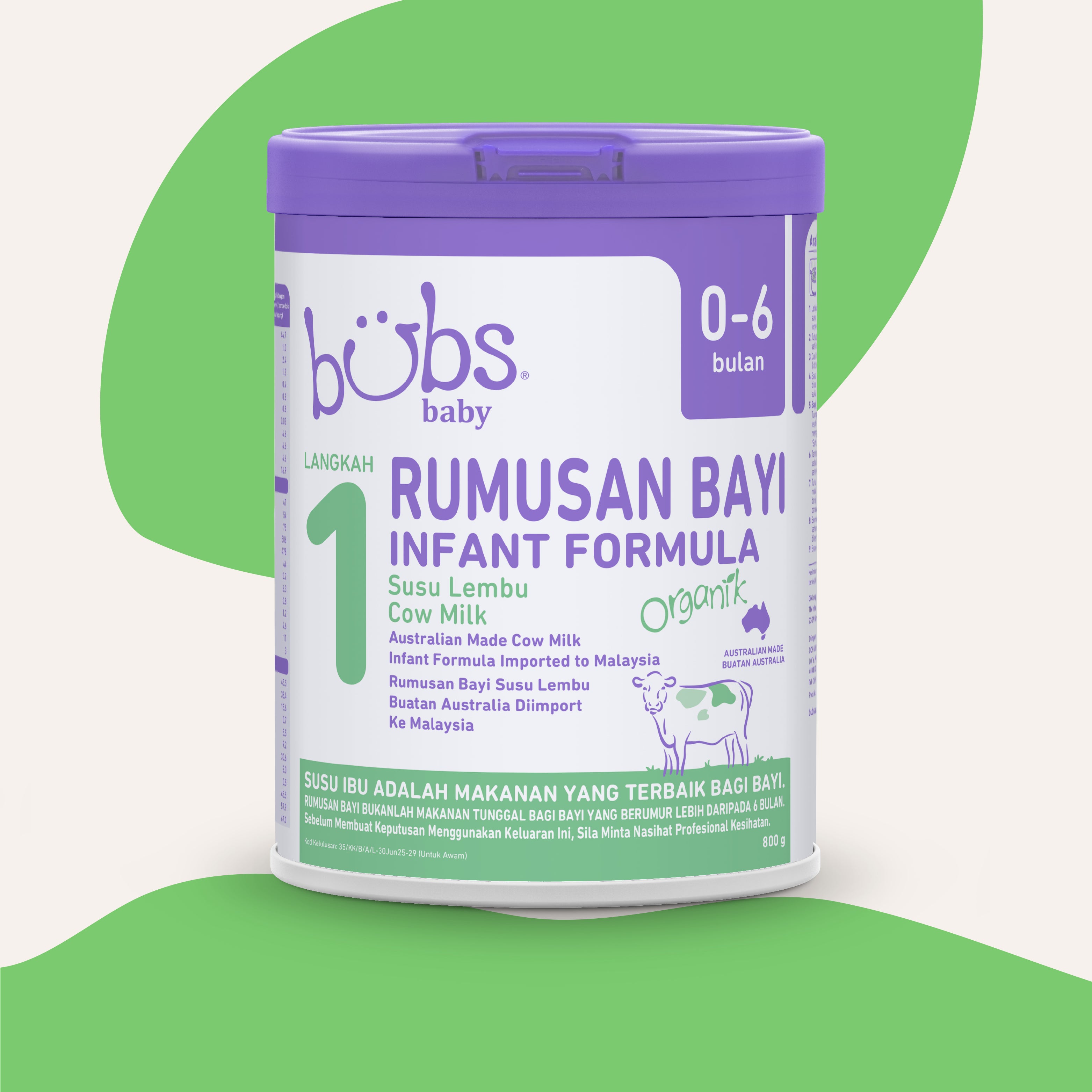 Bubs Baby Organic® Grass Fed Infant Formula Stage 1 – Bubs Malaysia