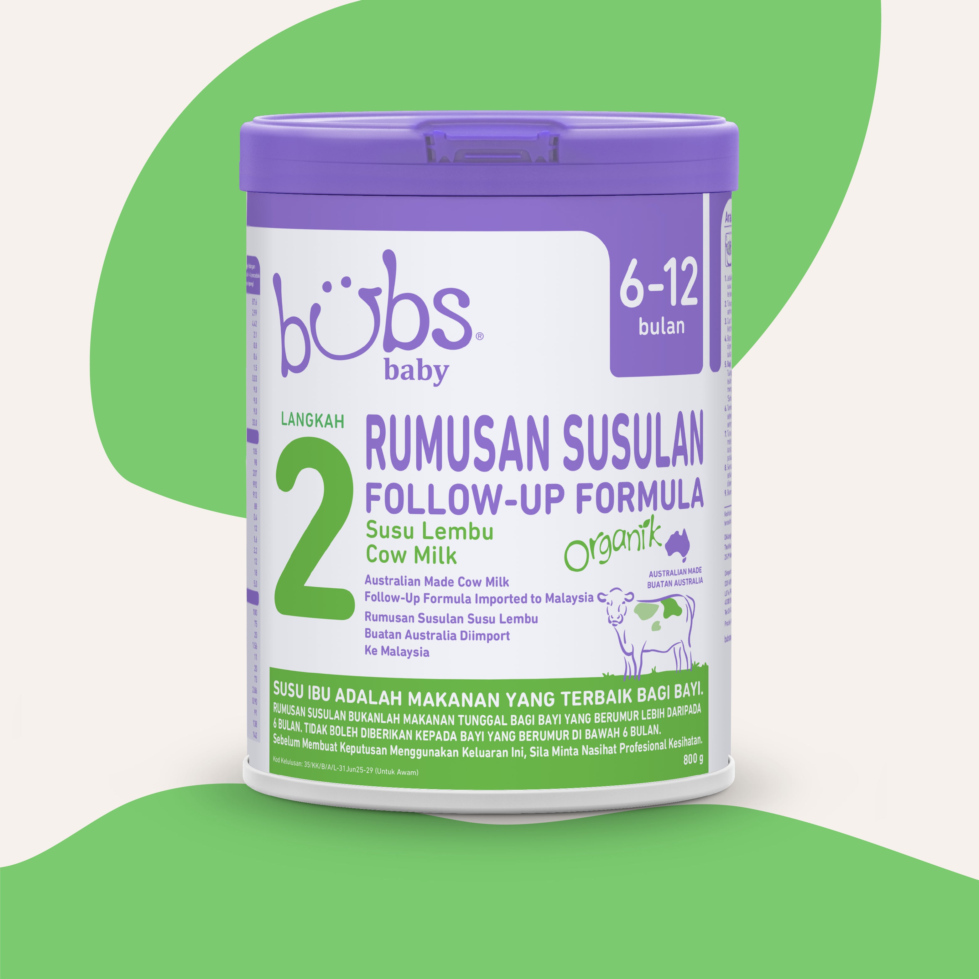 Bubs Baby Organic® Grass Fed Follow-on Formula Stage 2 – Bubs Malaysia