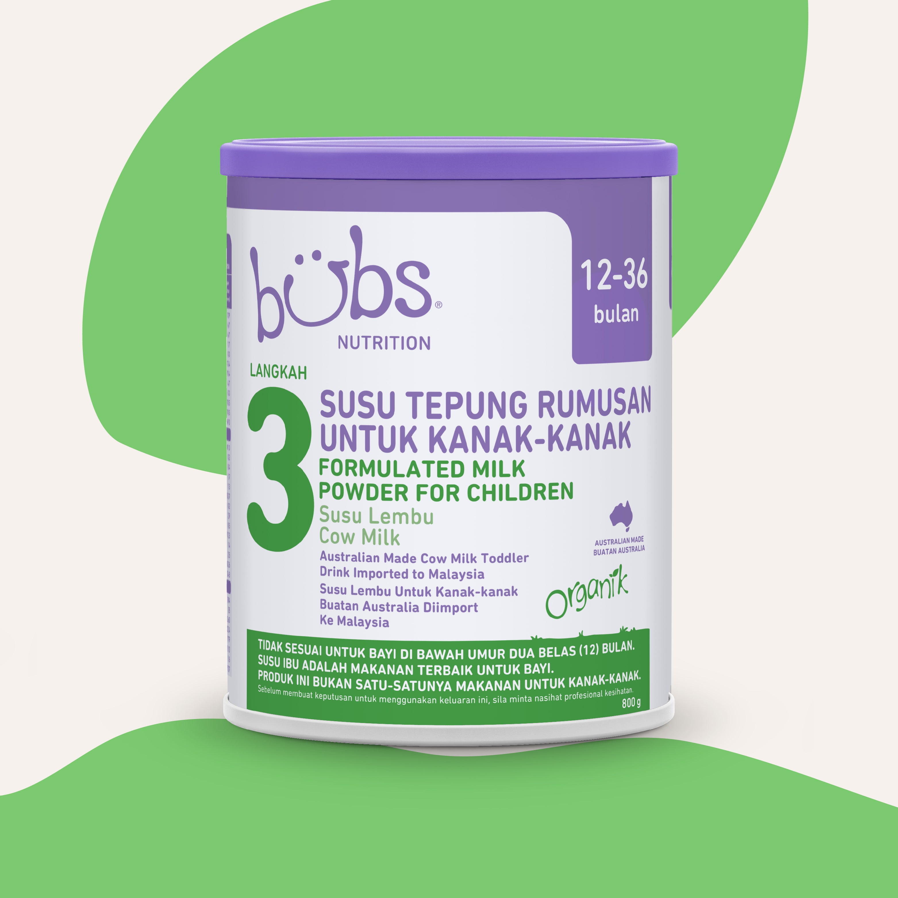 Bubs Organic® Grass Fed Toddler Milk Stage 3 – Bubs Malaysia