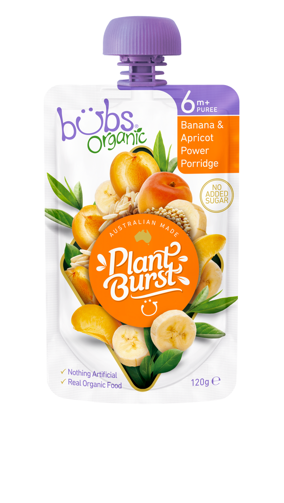 Bubs® Organic Banana and Apricot Power Porridge
